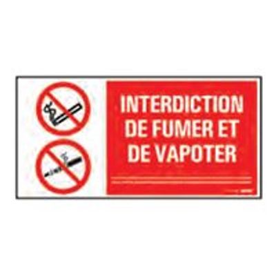 Pickup - Plaque de signalisation - 300 x 150 mm - interdiction de vapoter et de fumer
