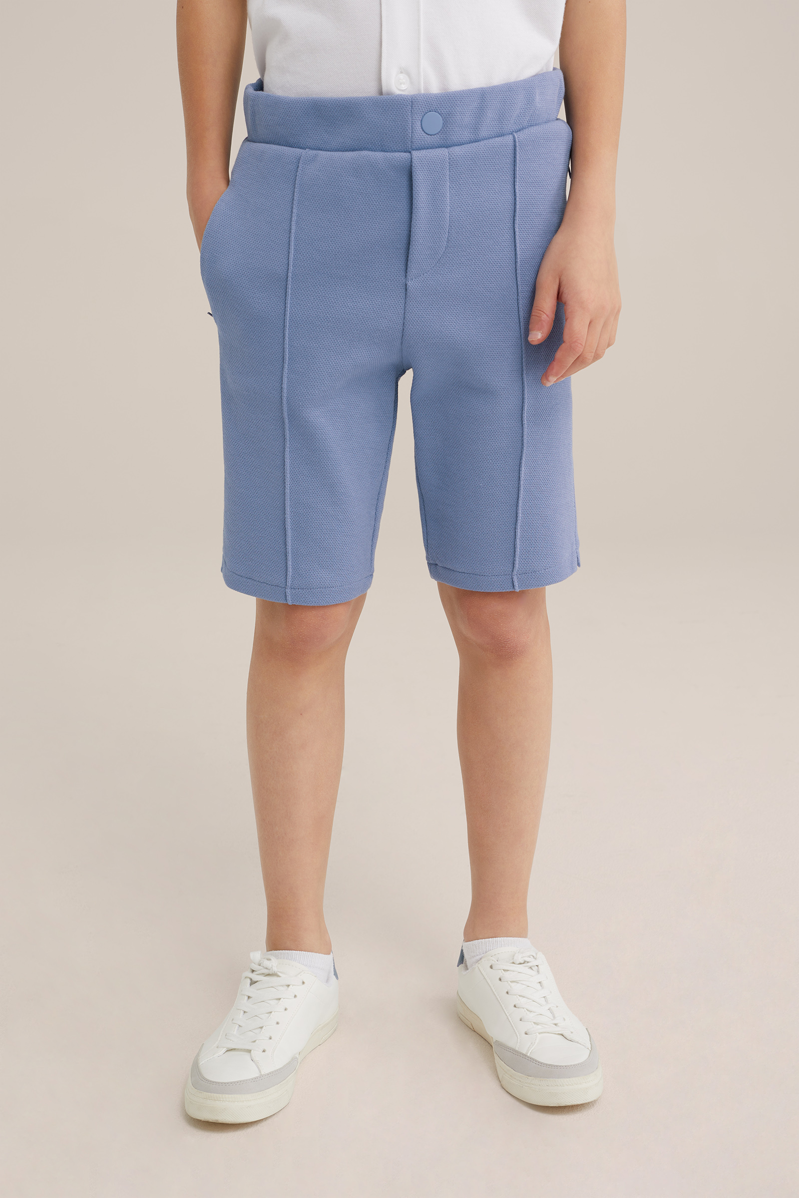 Jongens short met structuur WE Fashion Lichtblauw