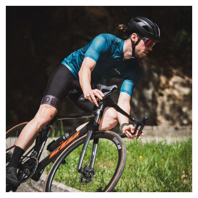 Maillot de vélo Loeffler à manches courtes FZ Cool Air Bleu Corail-Bleu