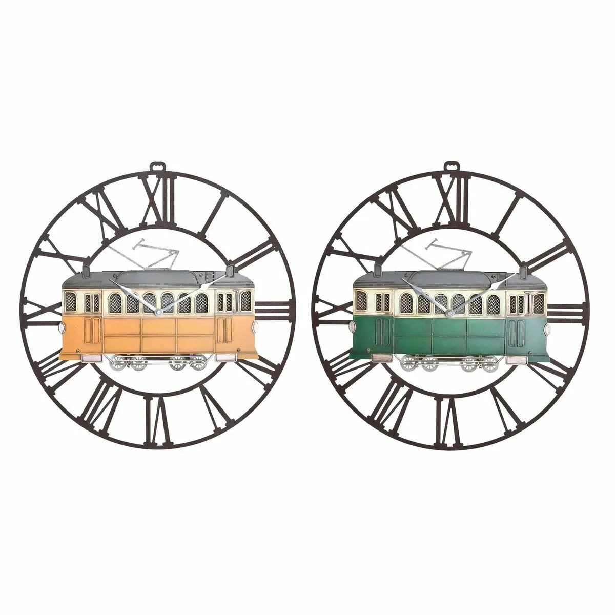 DKD Home Decor Horloge Murale Métal - 2 Unités