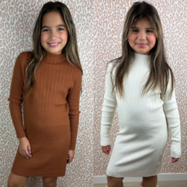 Simple rib dress - camel