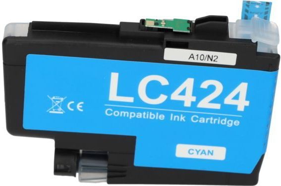 PrintAbout huismerk Inktcartridge LC-424C Cyaan Geschikt voor Brother