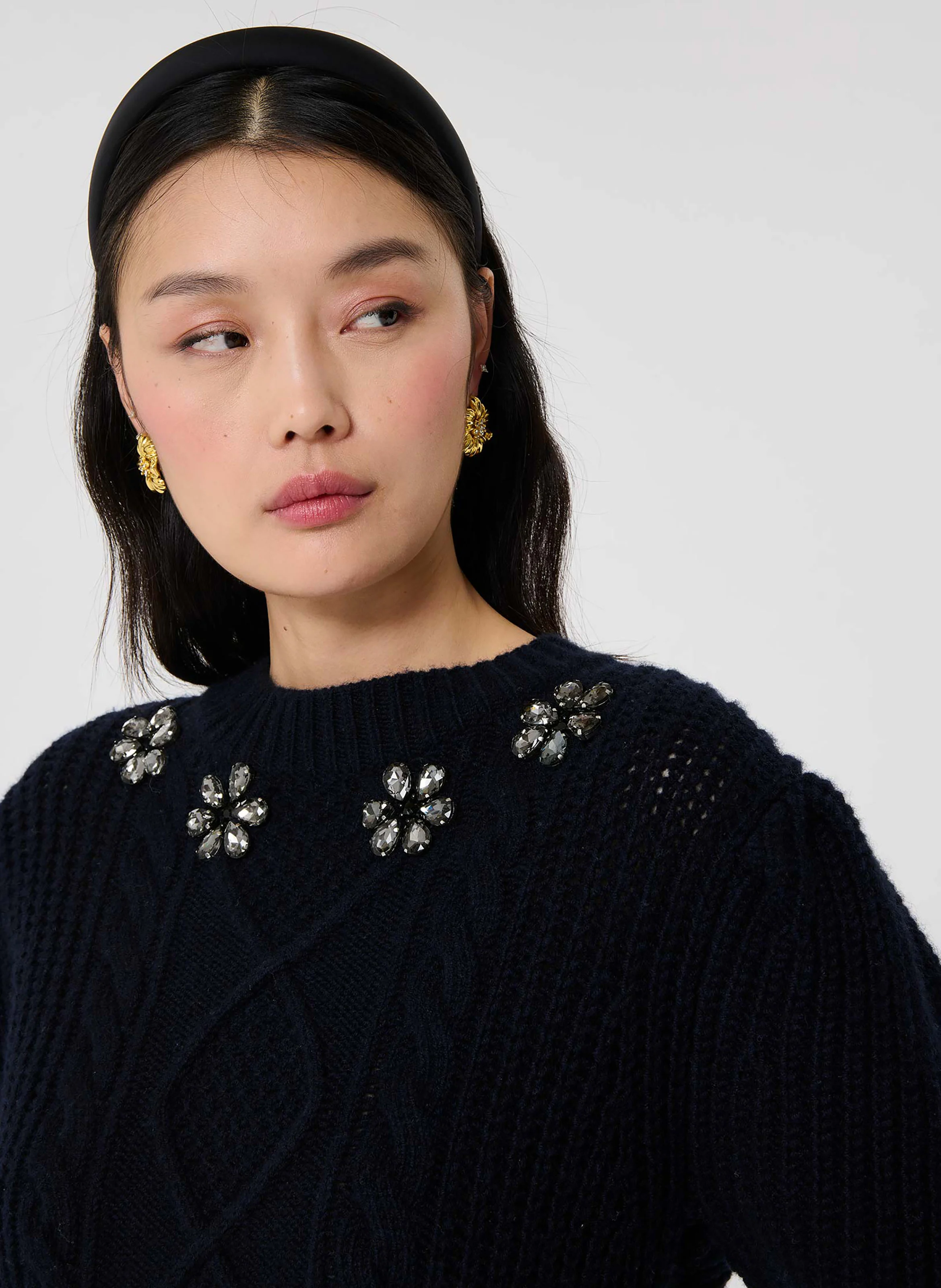 PSYCHE - Pull col rond en laine | Bleu