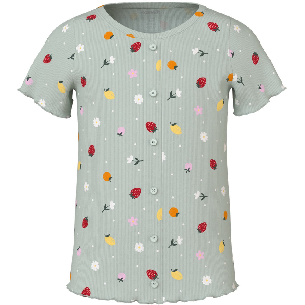 Køb Name It Pale Aqua Fruit Flowers Nmfvemia Aop Ss Slim Top