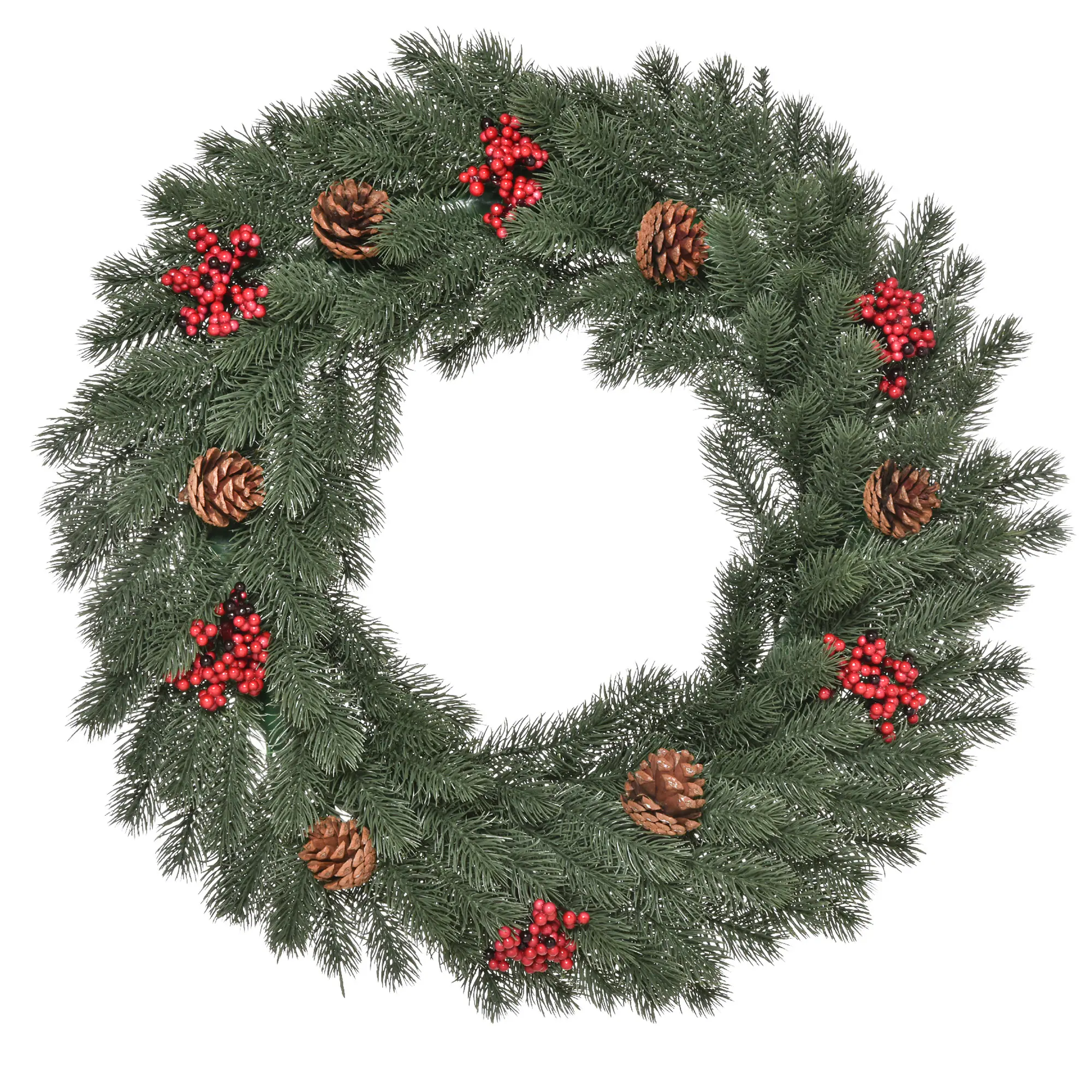 HOMCOM Weihnachtskranz mit Schmuck grün Ø60 x 8T cm