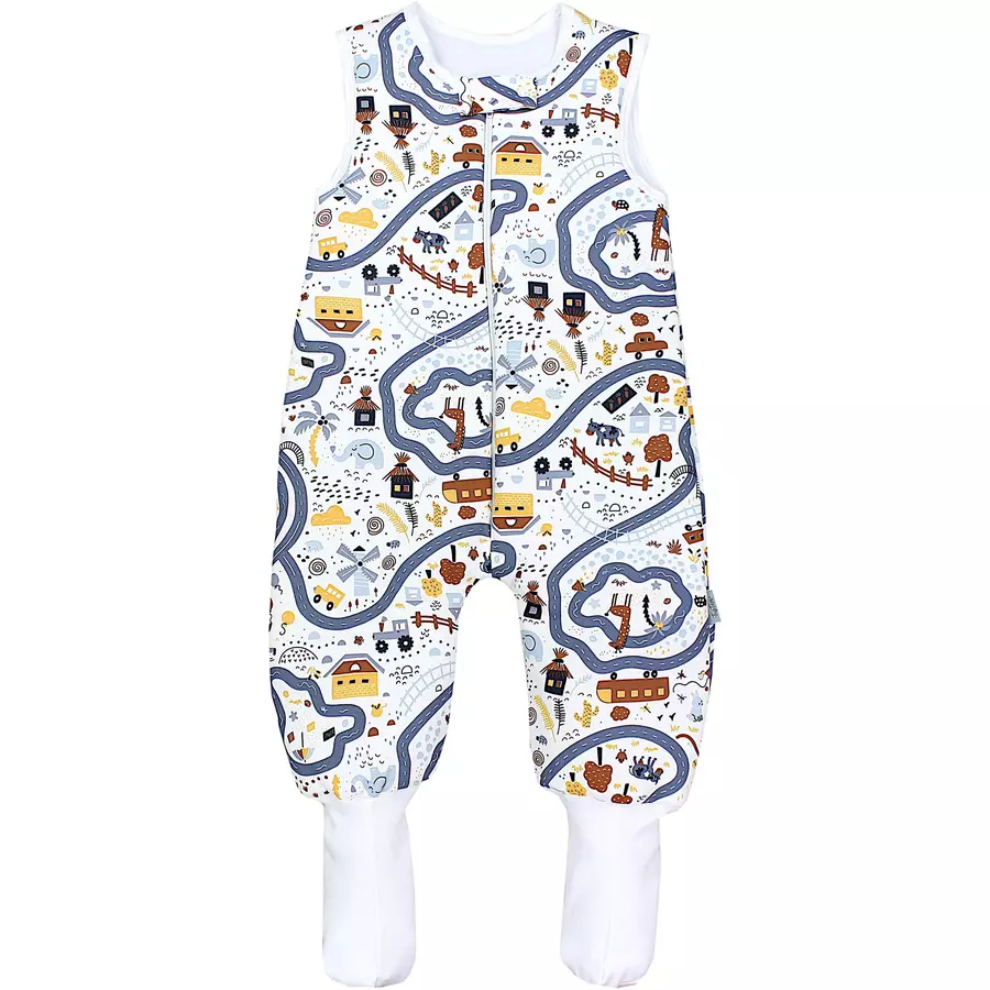 TupTam Baby Winter Schlafsack mit Beinen und Füßen braunblau