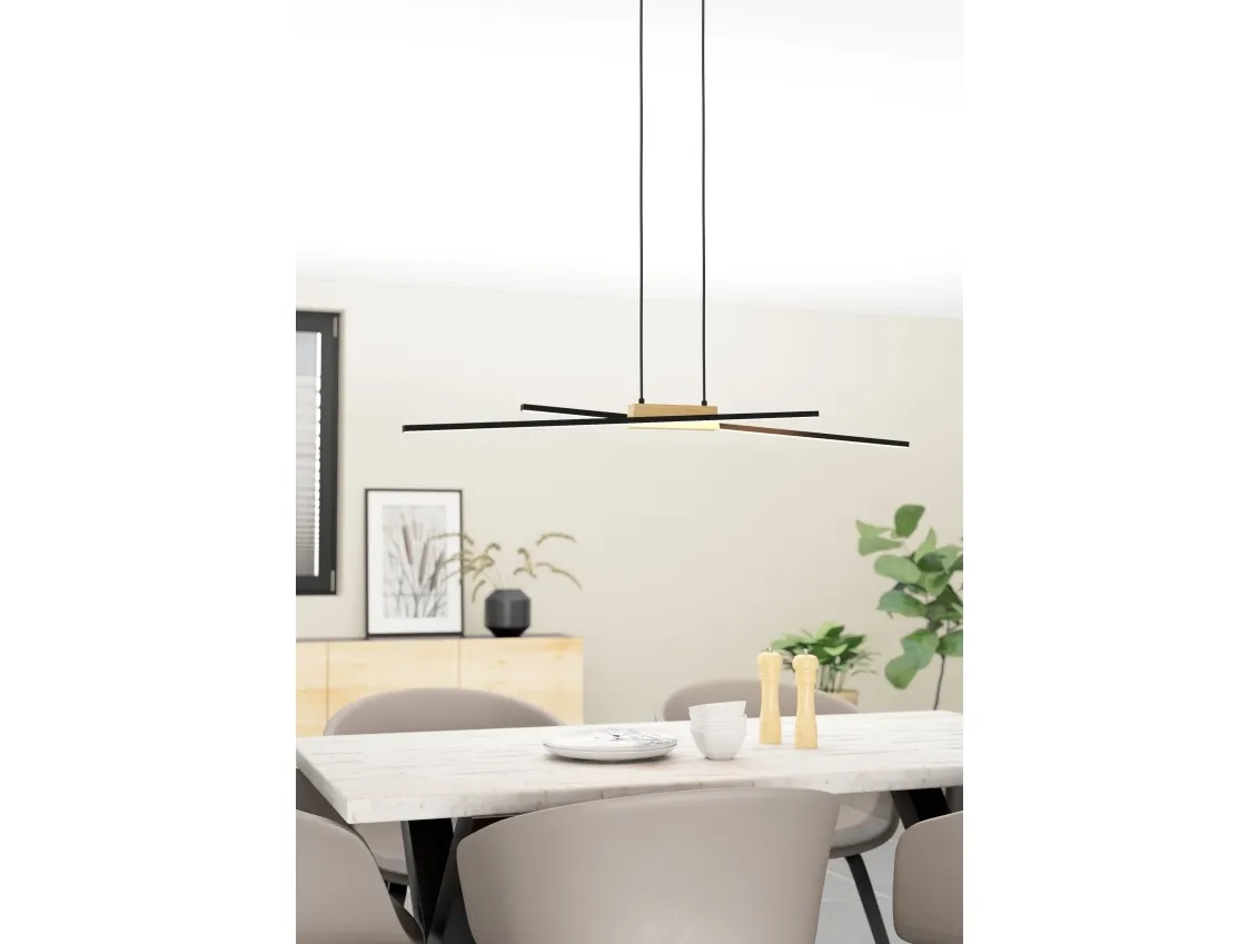 EGLO PANAGRIA LANGBORD 2L SORT/TRÆ FSC