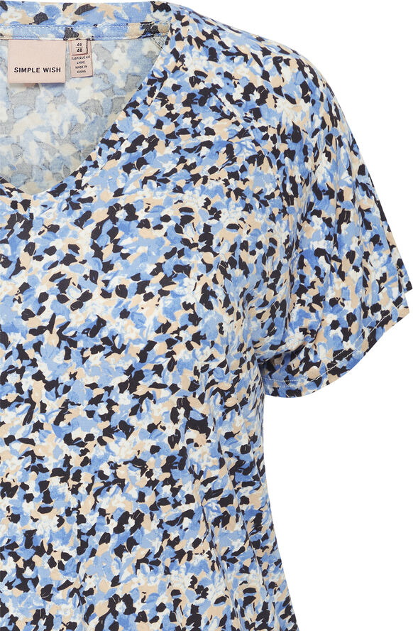 Simple Wish SWDOT TEE 1 Beaucoup blue aop small leaf