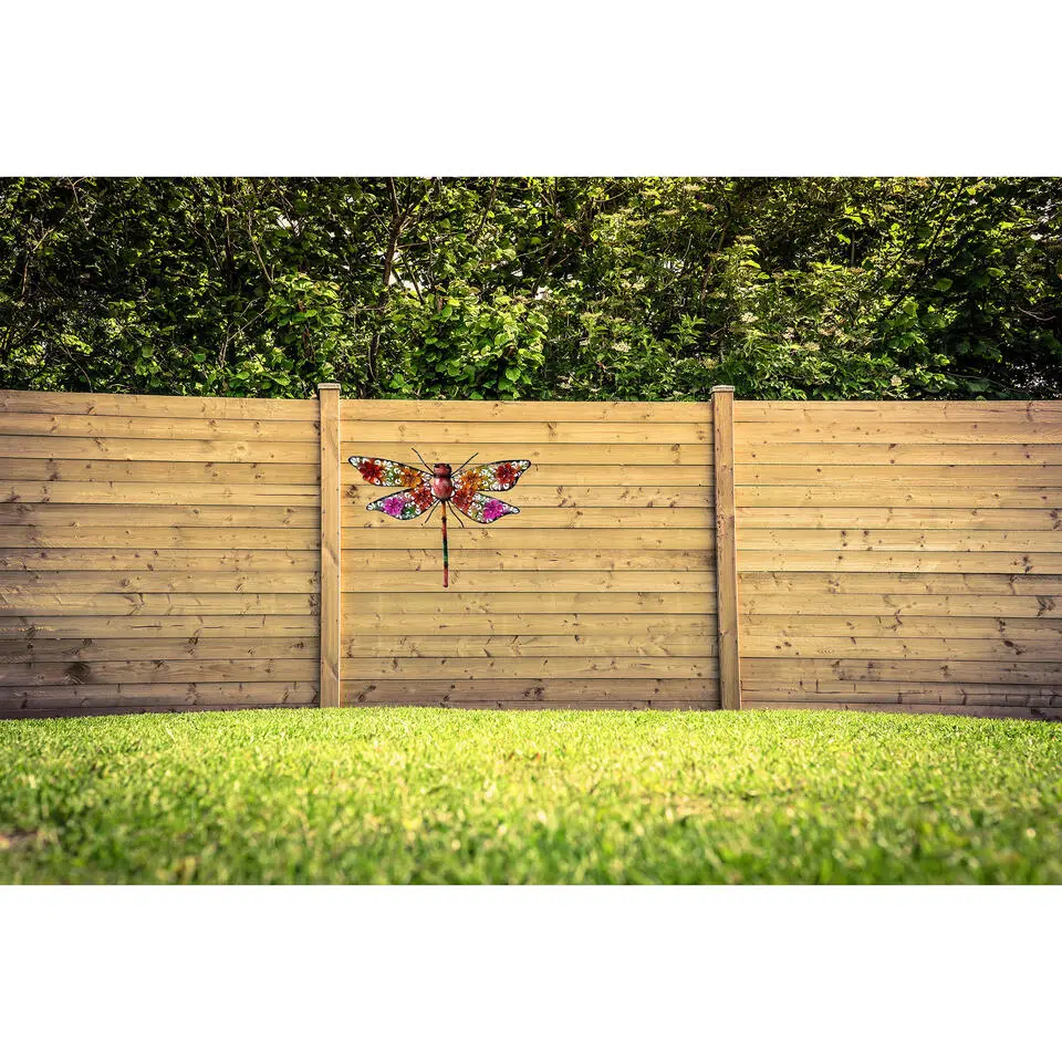 Decoris Tuindecoratie - libelle - metaal - 27 x 33 cm