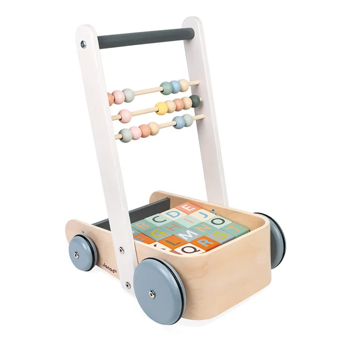 Janod Chariot boulier et ses 20 cubes