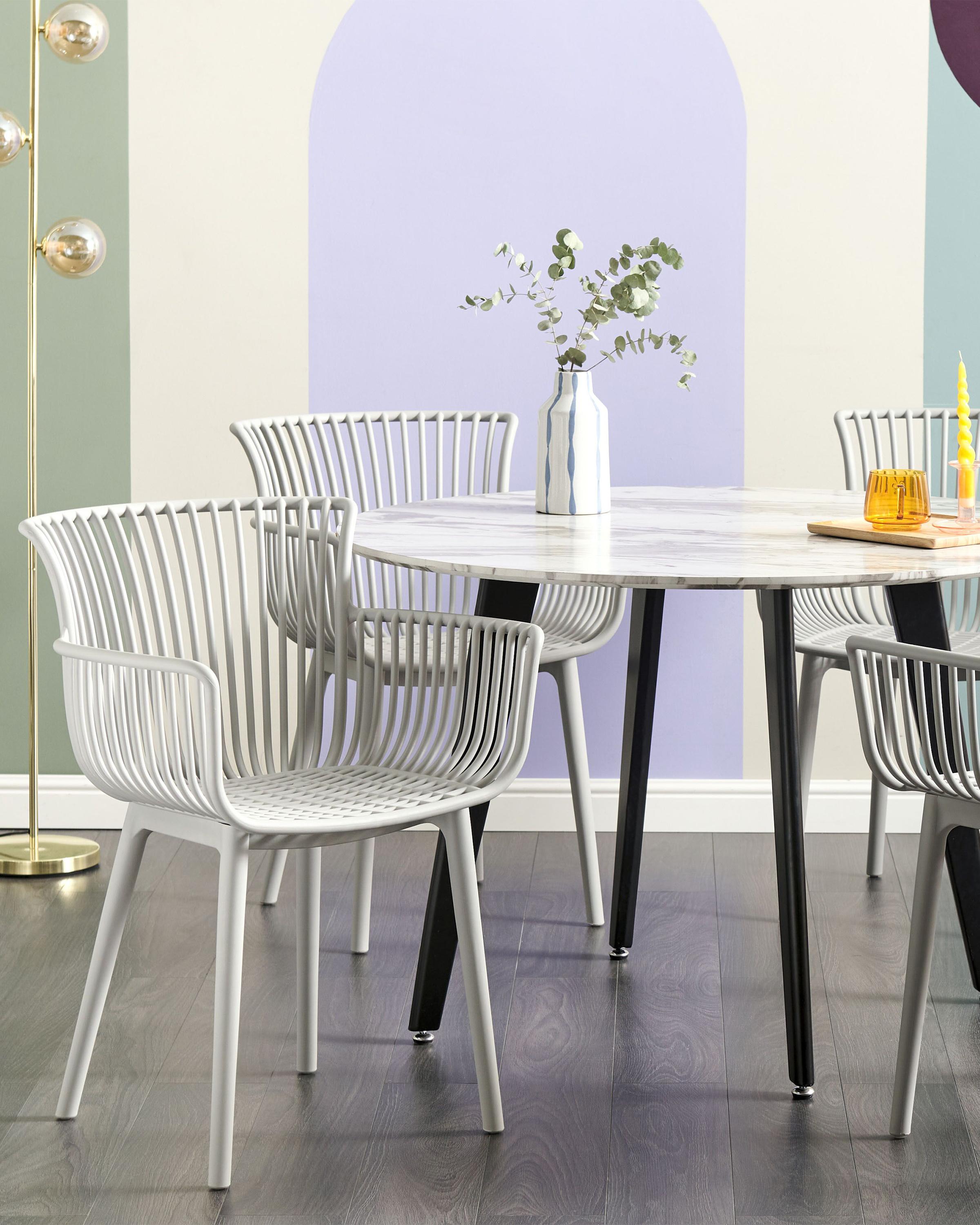 Set van 4 tuinstoelen PESARO Lichtgrijs