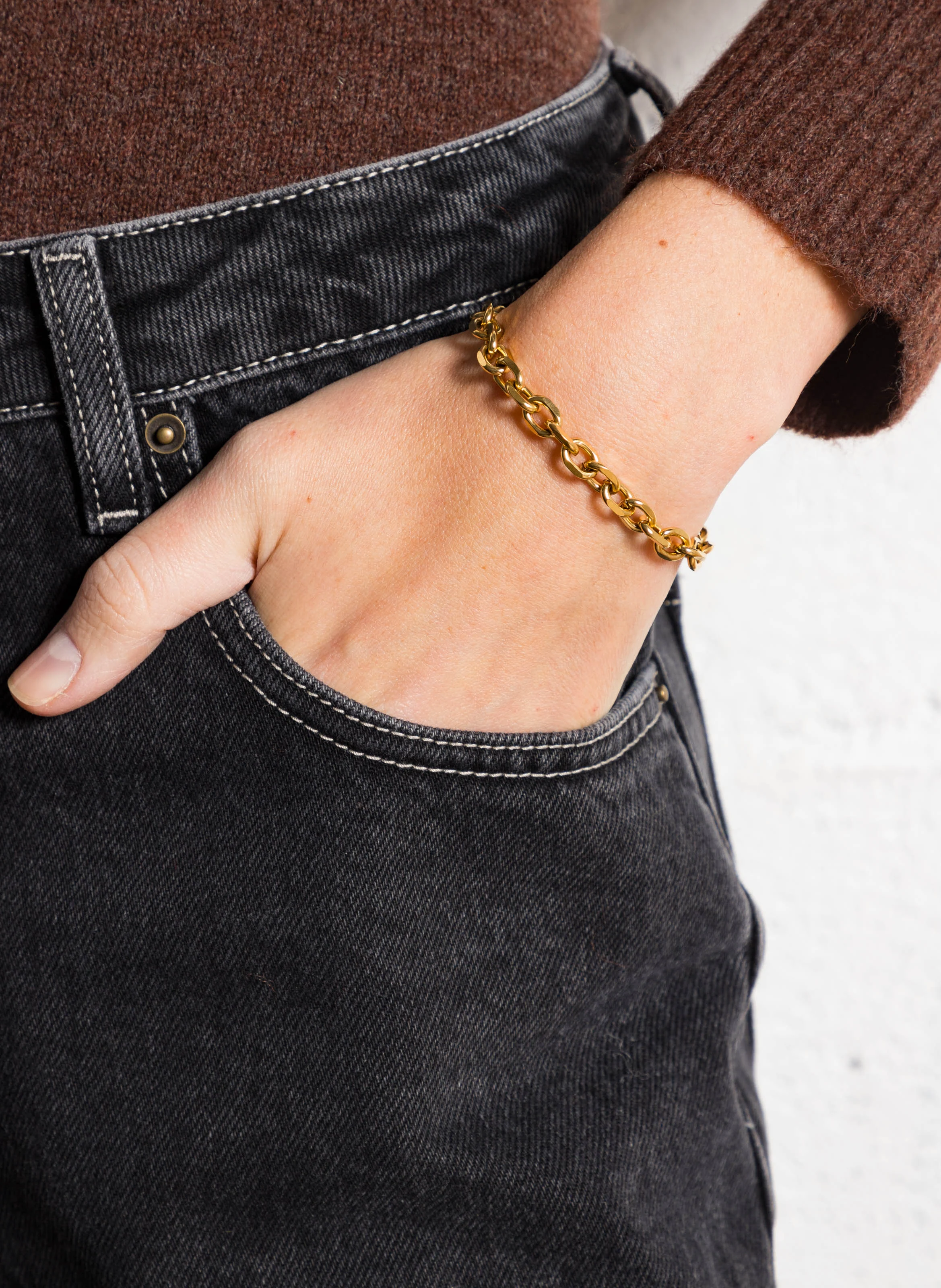 Bracelet moyenne chaîne | Doré