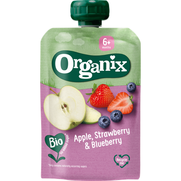 Organix Knijpfruit Appel, Aardbei & Bosbes 6x 6+m