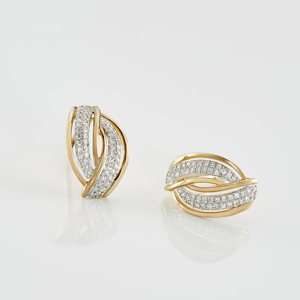 Boucles D'oreilles Puces Enora Or Jaune Diamant
