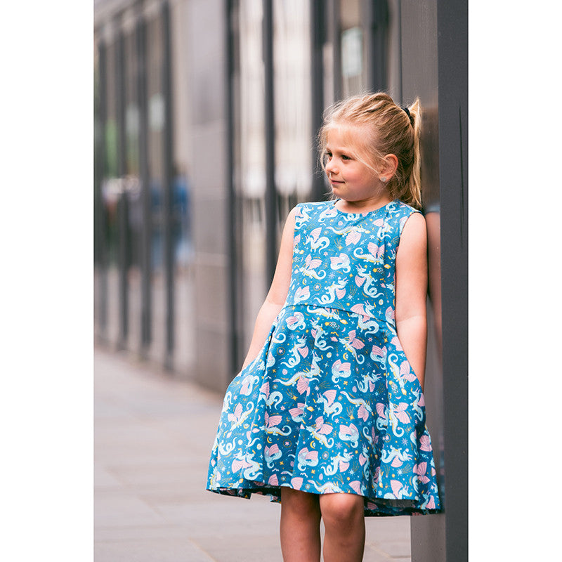 Drachen Kleid Blau