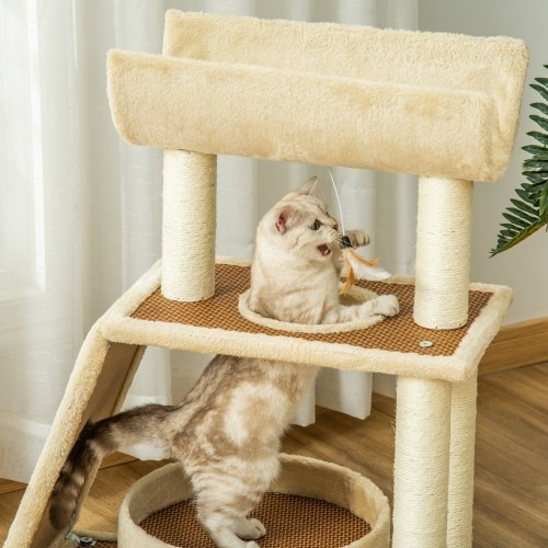 Arranhador para gatos PawHut com escada