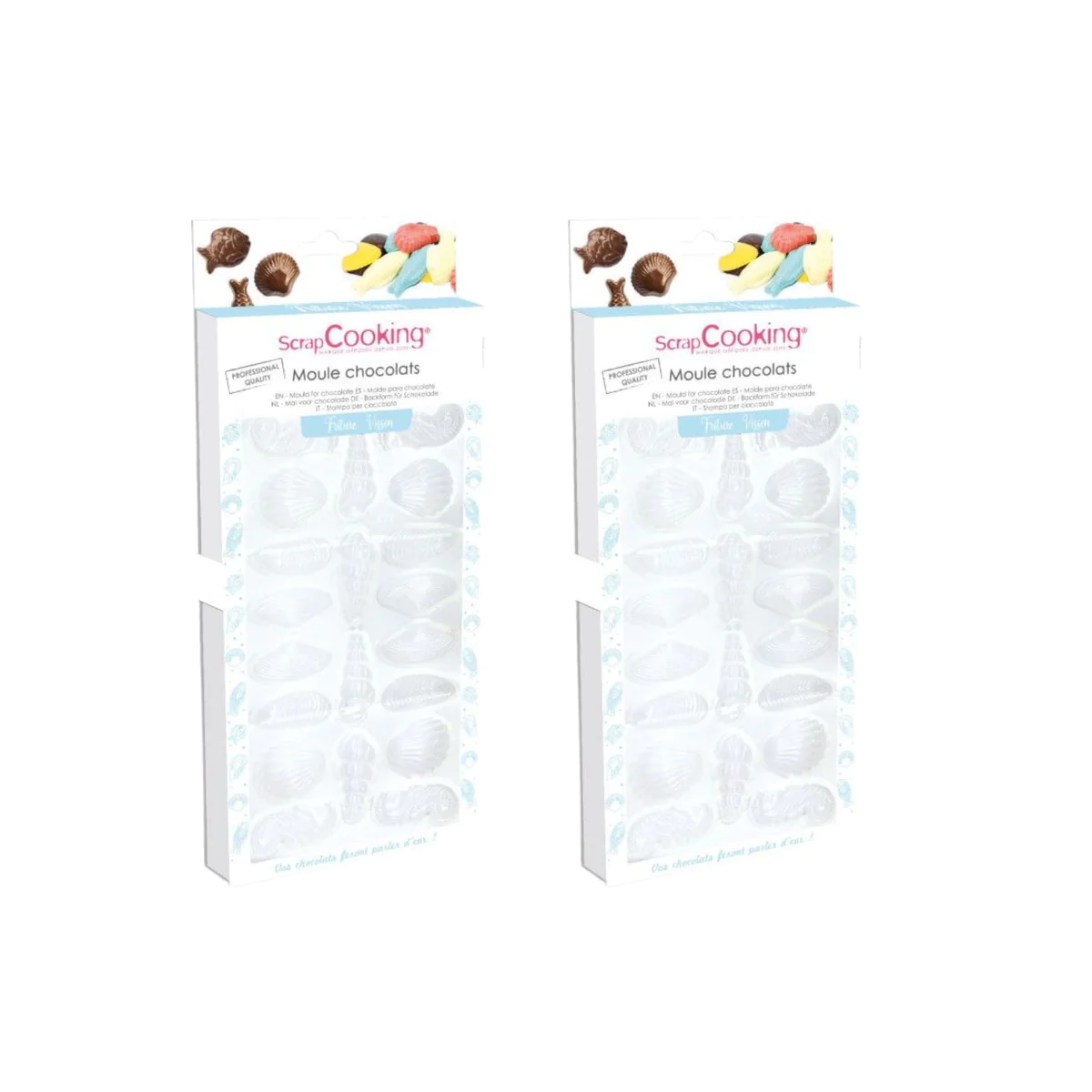2 moules rigide pour fritures en chocolat Scrapcooking