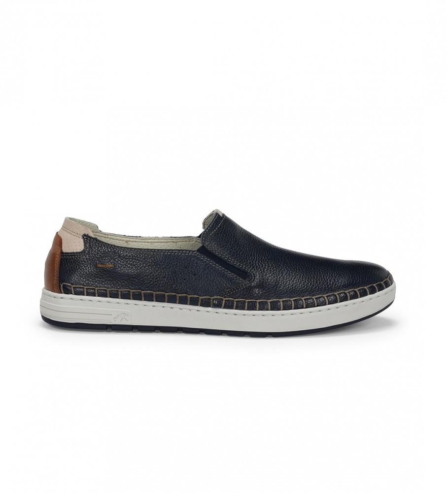 Mocassins Fluchos Lester em couro azul-marinho