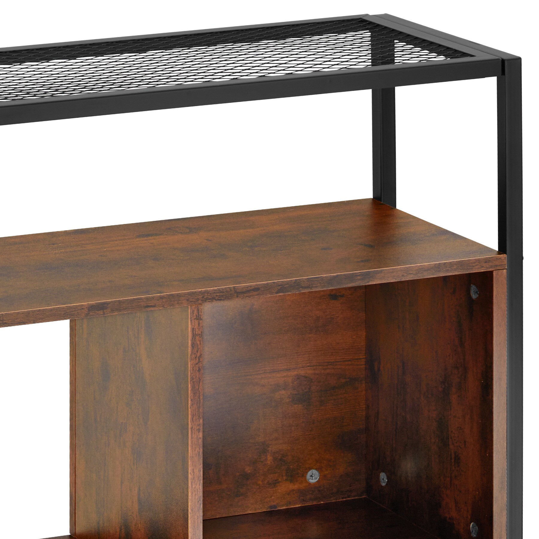 tectake® Regal, Industrial Style, mit 5 Ebenen, großes Staufach und 2 kleine Staufächer, inklusive Kippschutz, 75 x 31 x 170,5 cm