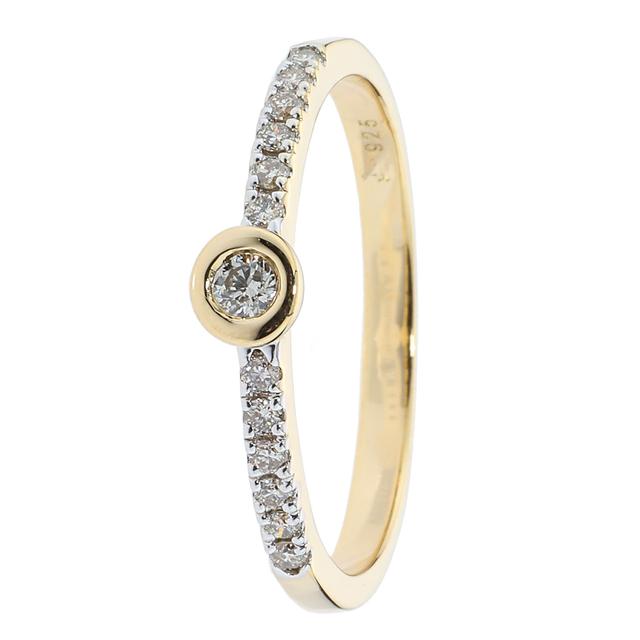 Rivière-Ring, champagner Brillanten, Silber 925 vergoldet