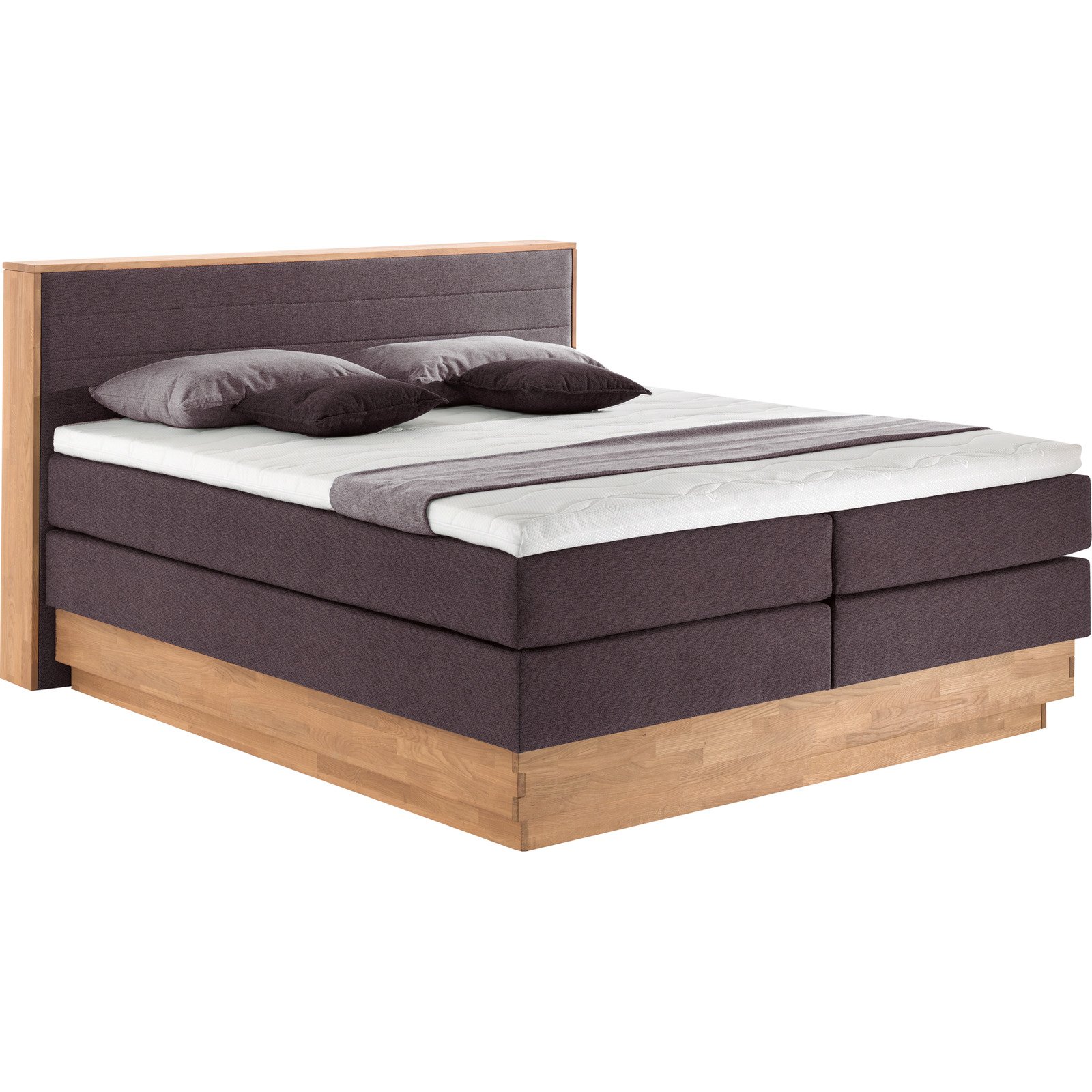 Boxspringbett Mila Eiche Massiv 180 x 200 cm, braun