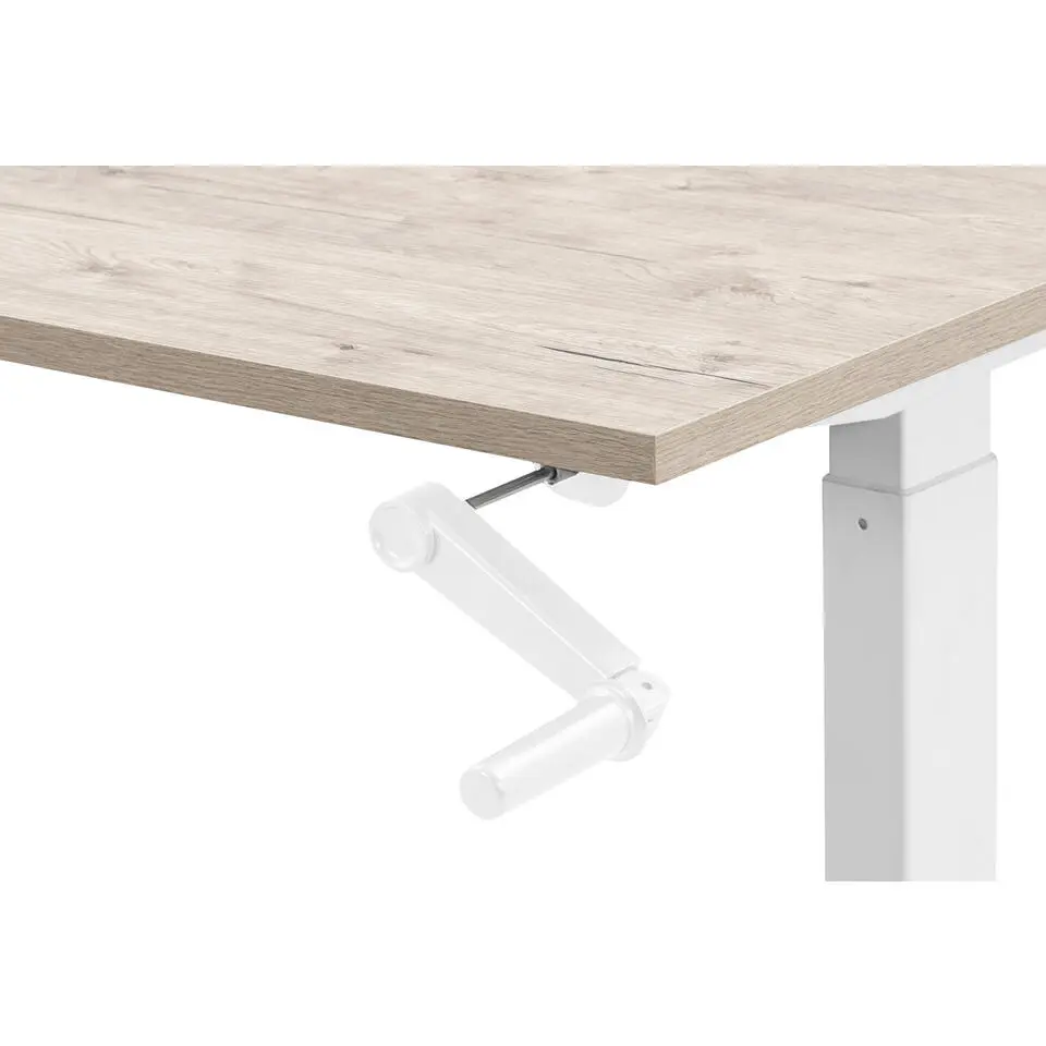 Bureau Homeworx zit/sta handmatig verstelbaar – eikenkleur/wit - 75/118x120x70 cm