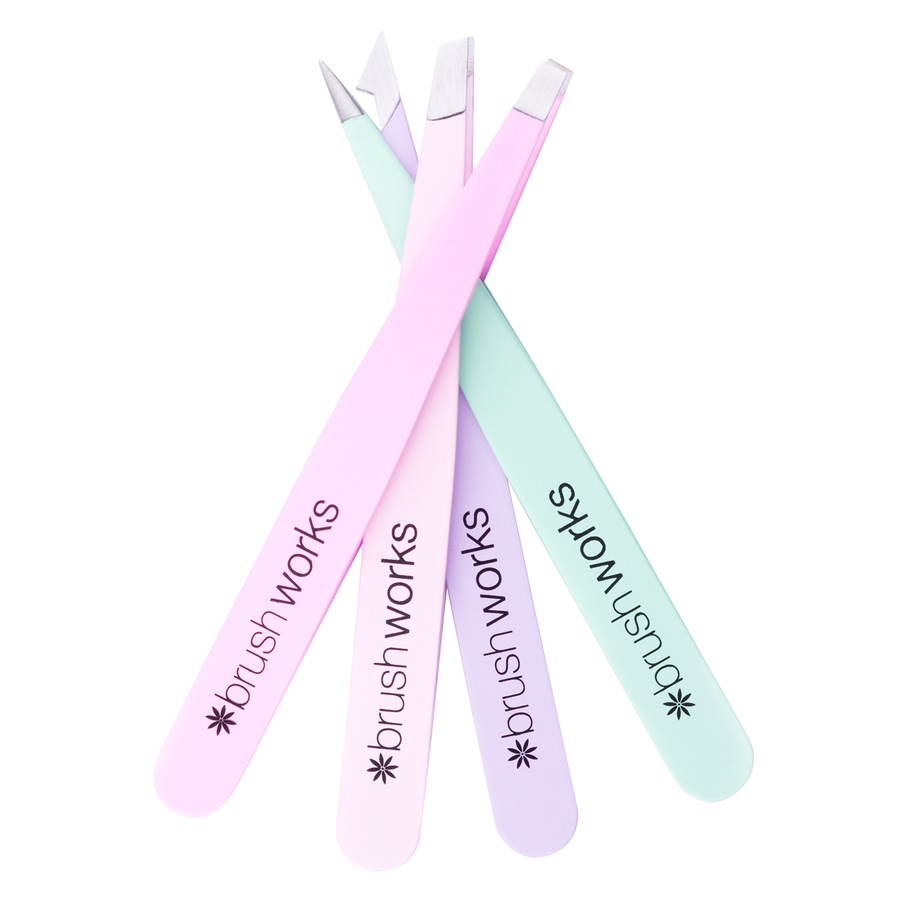 Brushworks HD Combination Tweezer Set Pastel