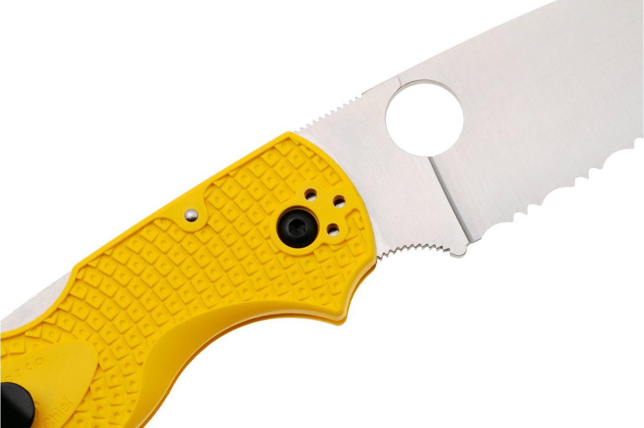 Spyderco Native Chief Salt Lightweight CPM Magnacut C244SYL Yellow FRN, serrated zakmes