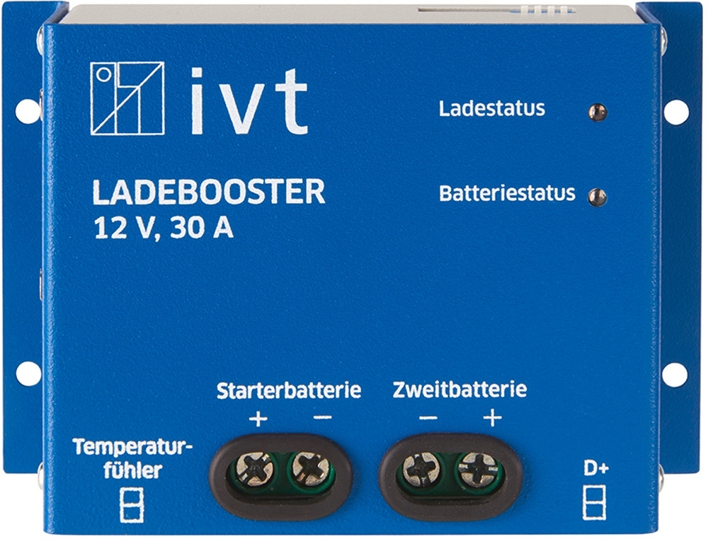 IVT Ladebooster / Ladespannungs-Booster 12 V / 30 A inklusive Kfz-Anschlussmaterial