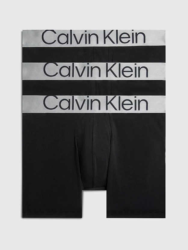 Cuecas Boxer Longas Steel Cotton, Pacote com 3 Unidades