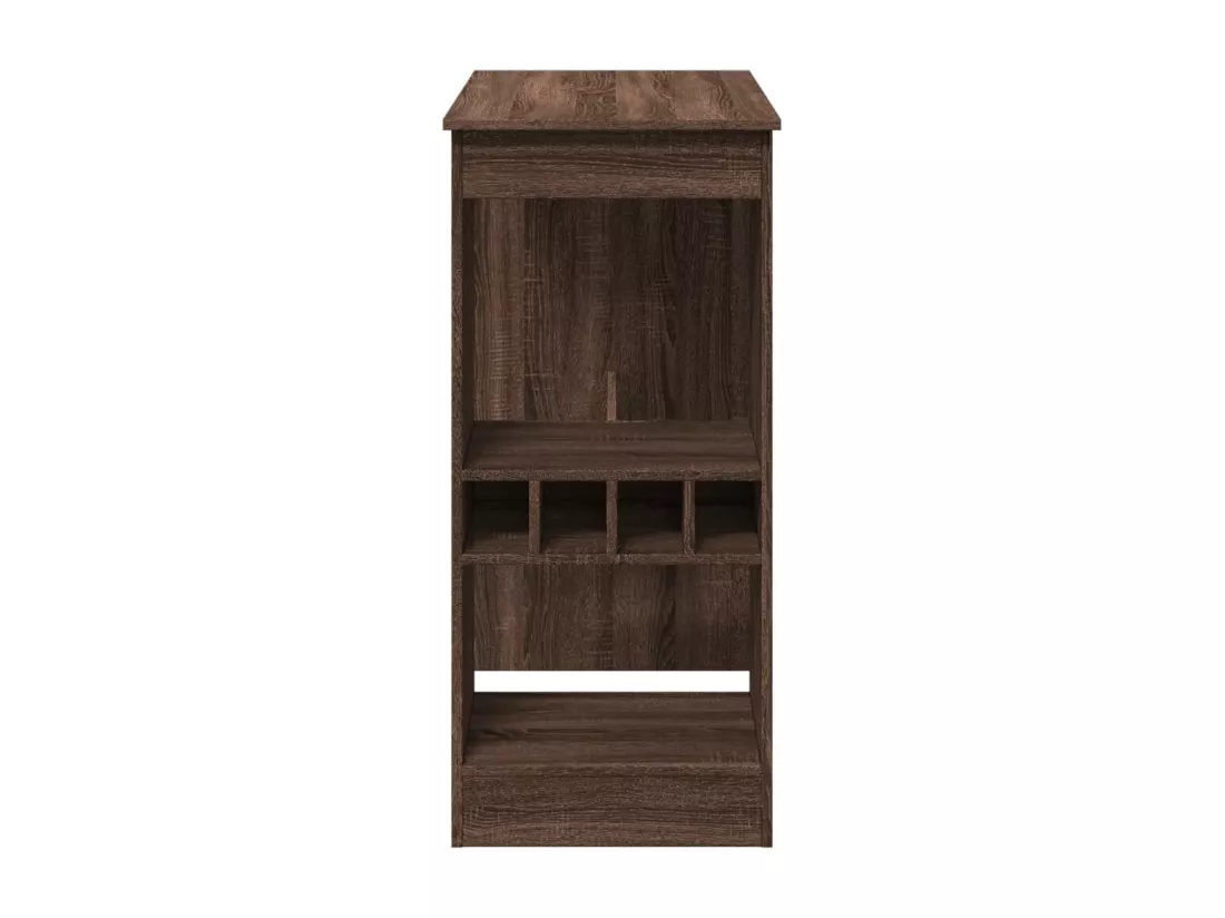 Table de bar avec étagères chêne marron bois d'ingénierie