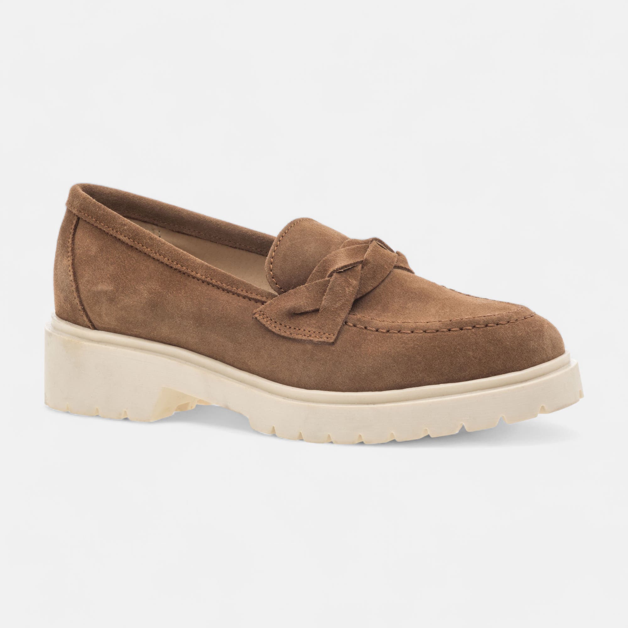 Mocassins Femme en cuir cognac