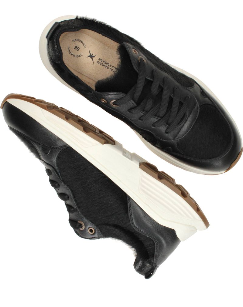 Xsensible Chain Stretchwalker Sneakers Zwart Dames