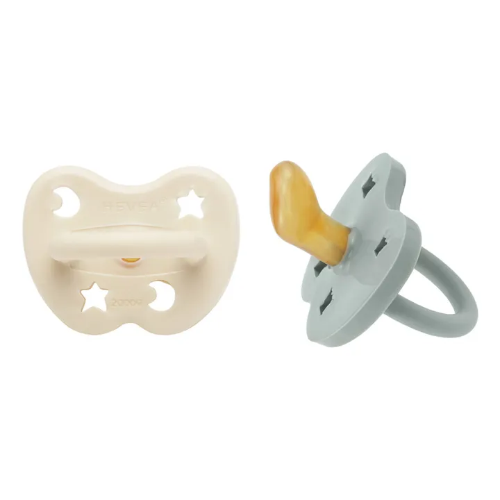 Hevea Tétines physiologiques en caoutchouc naturel - Lot de 2 | Gris clair