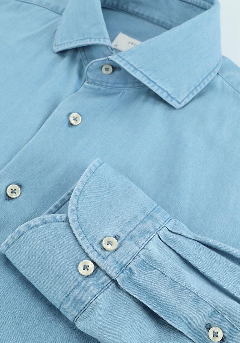 PROFUOMO lichtblauwe profuomo casual overhemd holtons