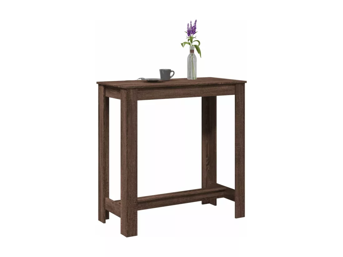 Table de bar chêne marron 102x50x103,5 cm bois d'ingénierie