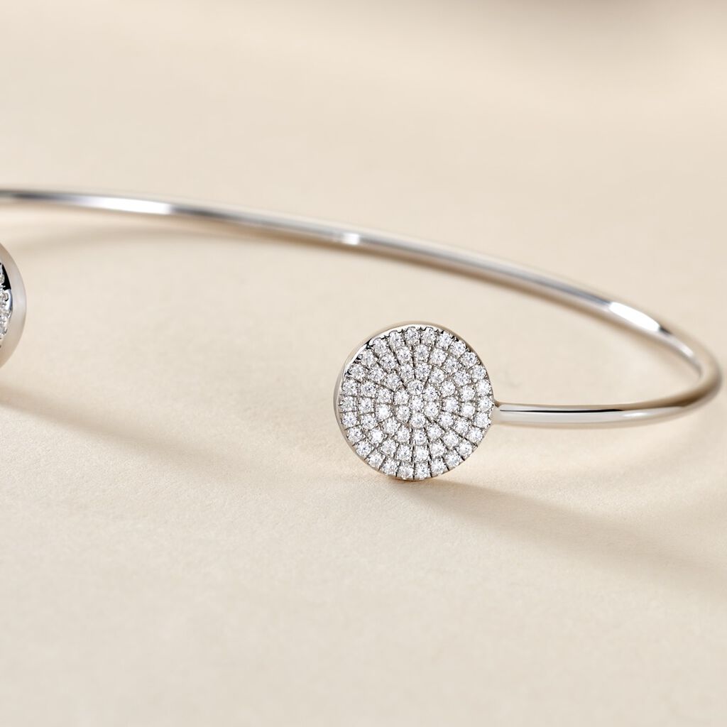 Bracelet Jonc Domitylle Argent Blanc Oxyde De Zirconium