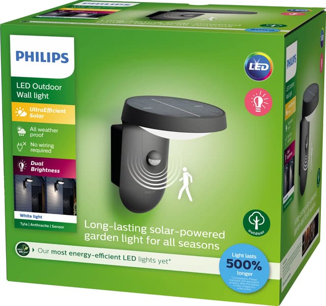 Philips Tyla IR udendørs solcelle væglampe 1.2W