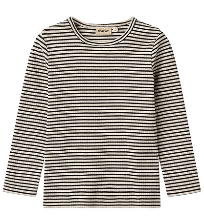 Wheat Bluse - Rib - Stig - Blåck Stripe