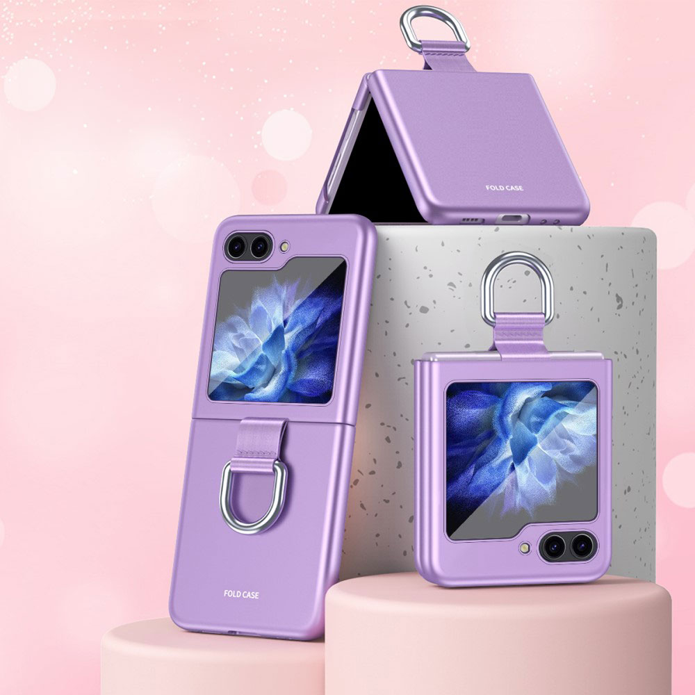 Samsung Galaxy Z Flip7 FE / Z Flip6 5G Soft Touch Hardcase Schutzhülle mit Ring - Blau