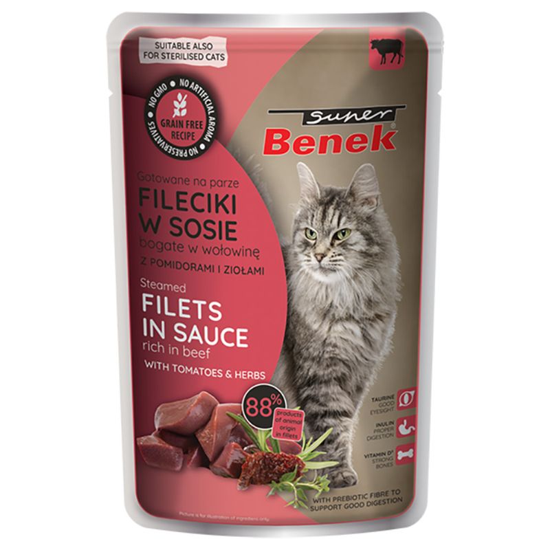 Lot Super Benek sans céréales Filets cuits à la vapeur 56 x 85 g