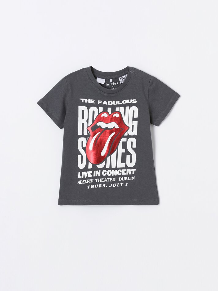 Conjunto de camiseta e bermuda Rolling Stones - Universal - Cinza Antracite