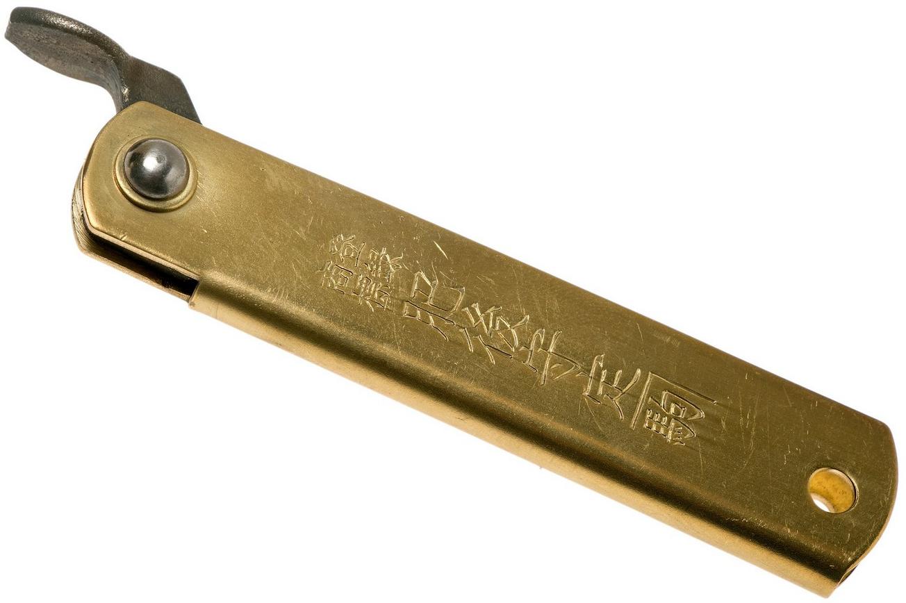 Higonokami zakmes 5 cm HIGO75BS, SK-koolstofstaal, messing