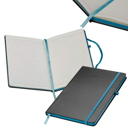 Easy Gifts Notizbuch im PU-Hardcover mit 160 linierten Seiten, DIN A5, türkis