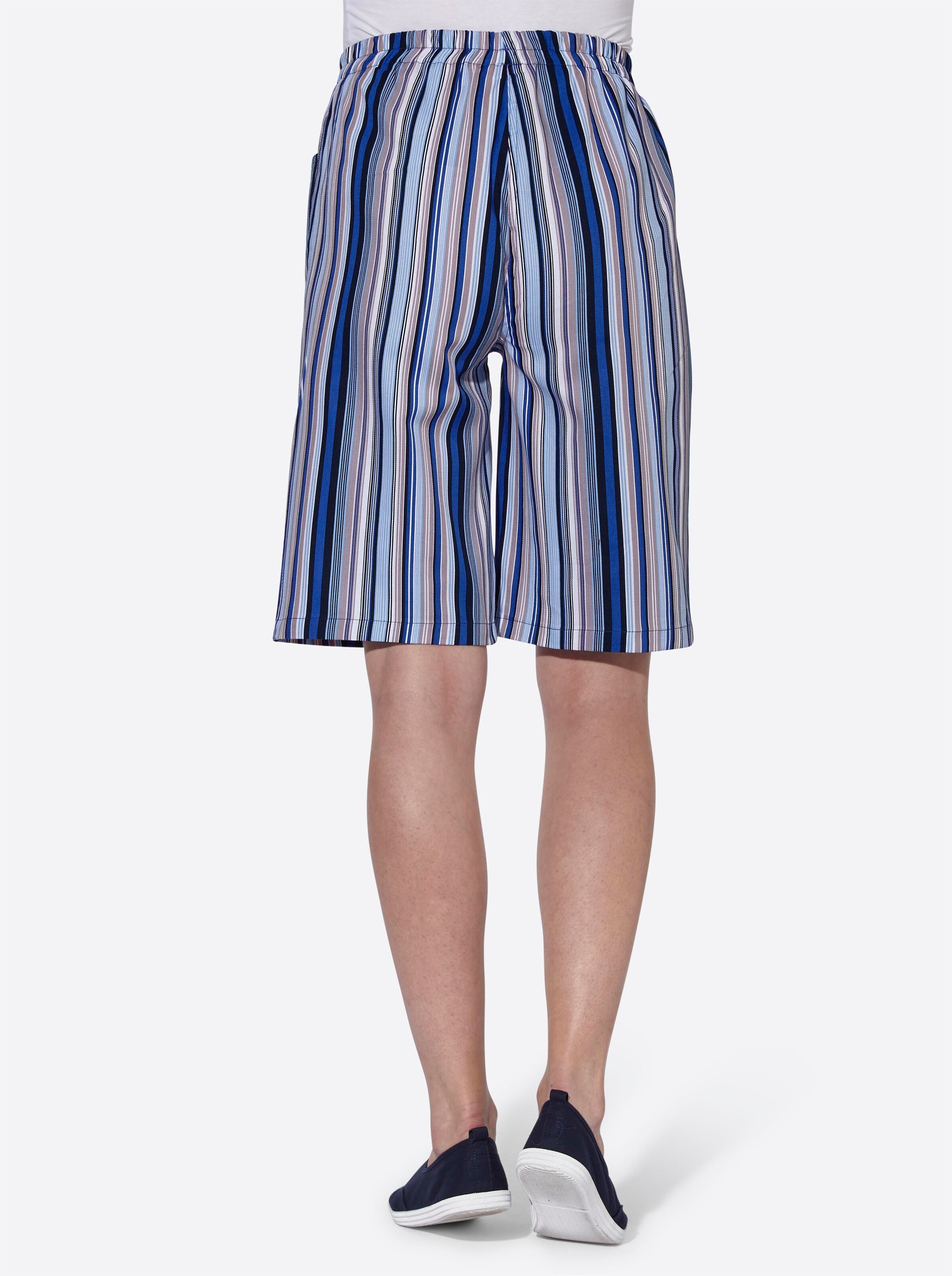 Bermudas in jeansblau-gestreift