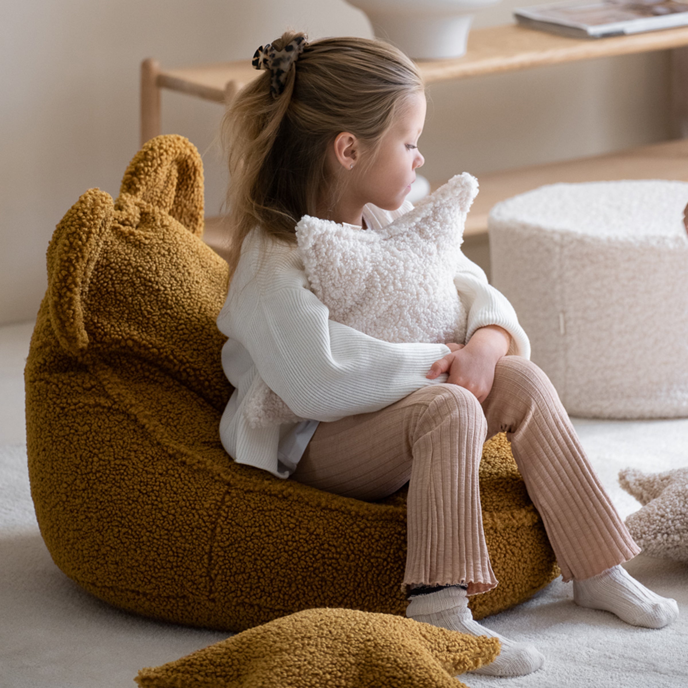 Wigiwama Sitzsack Teddy und Ottoman Set Maple