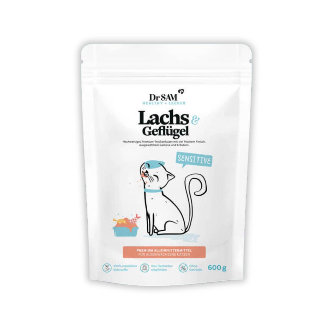 Dr. SAM Lachs & Geflügel Trockenfutter für Katzen