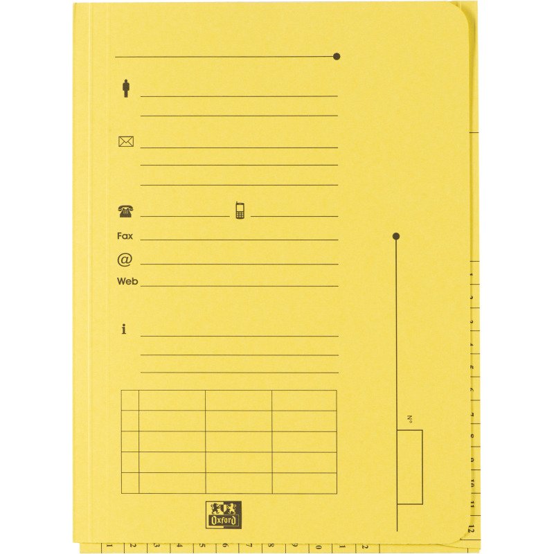 Chemise index L'Oblique AZ OXFORD 23,5 x 31,5 cm couleurs assorties pastels - Paquet de 25