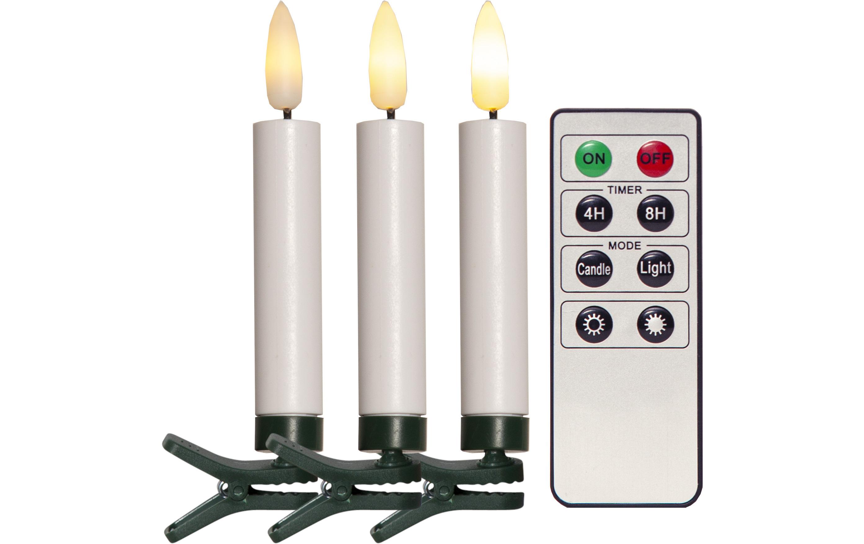 LED Baumkerze Flamme, 10er Set, WeissLED-Weihnachtsbaumbeleuchtung