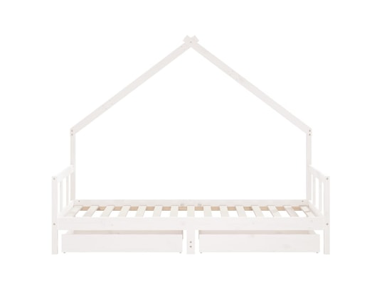VIDAXL - Lit enfant Cadre de lit d'enfants tiroirs blanc 90x190 cm bois pin mass...